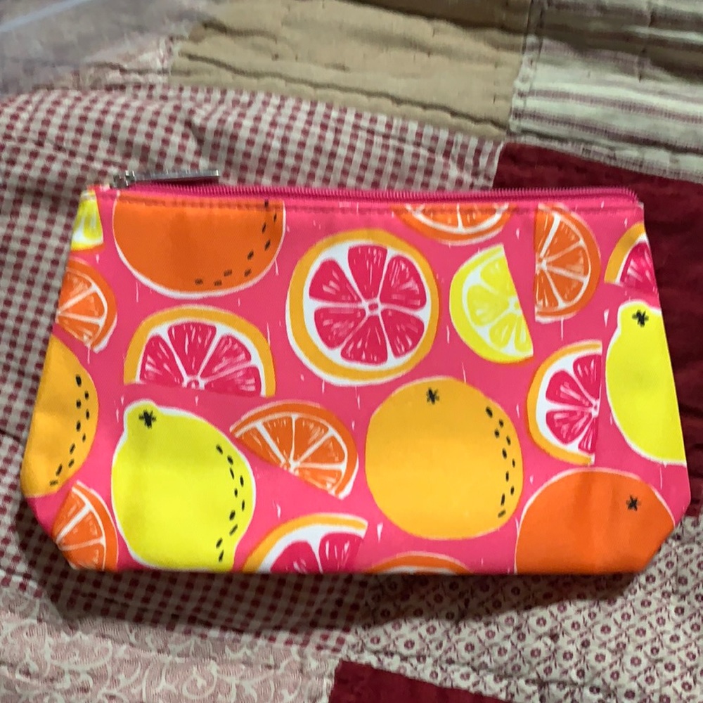 4 for &20 Clinique fruit print makeup bag